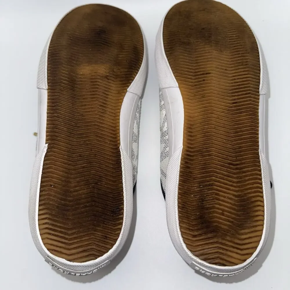 Michael Kors Boerum Sneakers White Navy MK Logo Lace Up Shoes Womens 9M EU 40